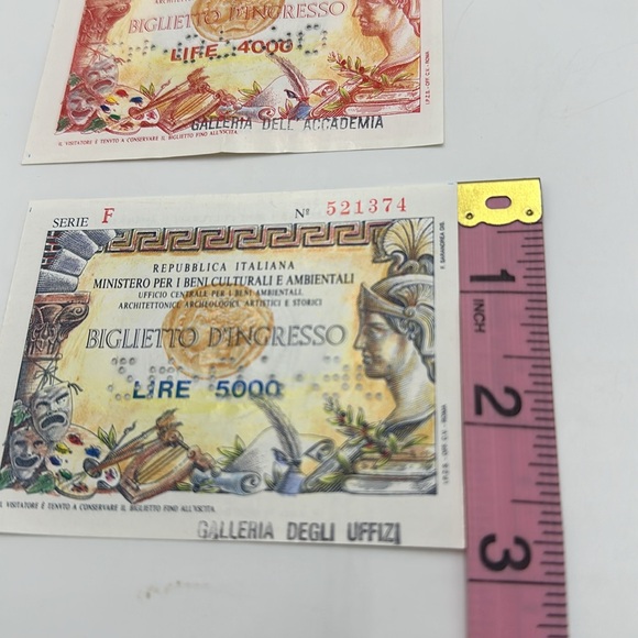 Uffizi Italian Museum Booklet with Two Banknotes - Picture 10 of 11